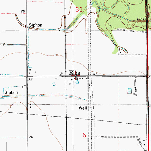 Topographic Map of Ellis, LA