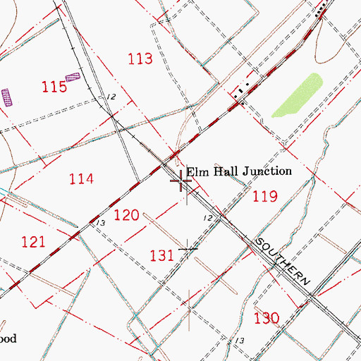 Topographic Map of Elm Hall Junction, LA
