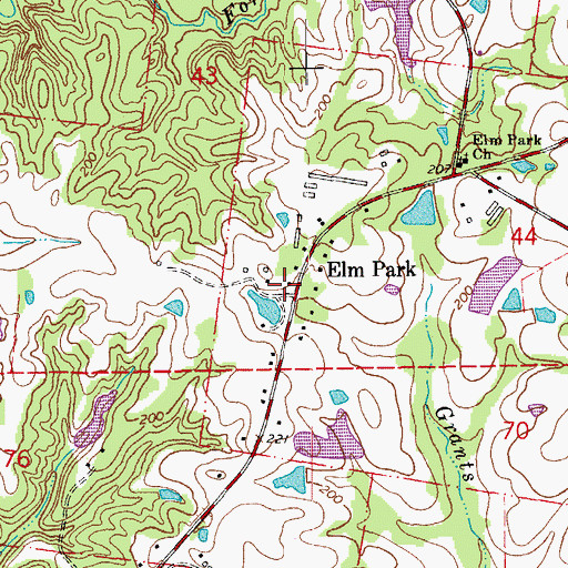 Topographic Map of Elm Park, LA