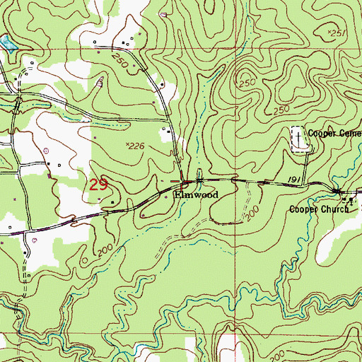 Topographic Map of Elmwood, LA
