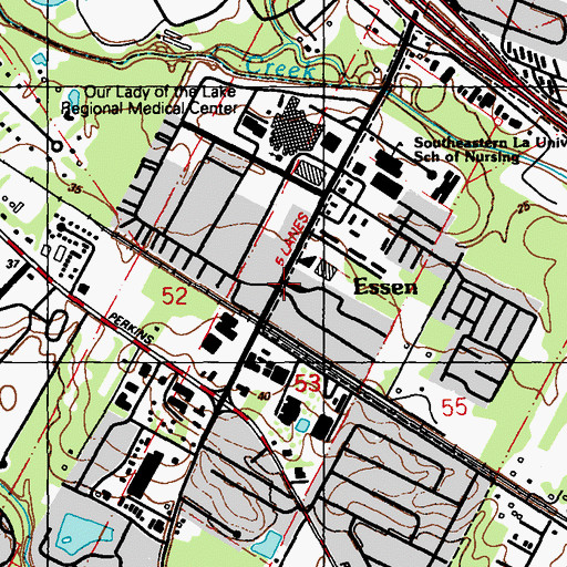 Topographic Map of Essen, LA