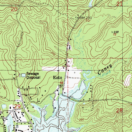 Topographic Map of Esto, LA