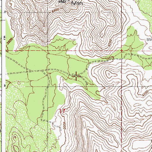 Topographic Map of Gunsight Ranch, AZ