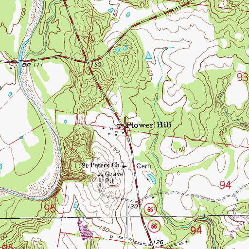 Topographic Map of Flower Hill, LA