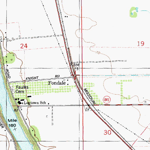 Topographic Map of Fondale, LA