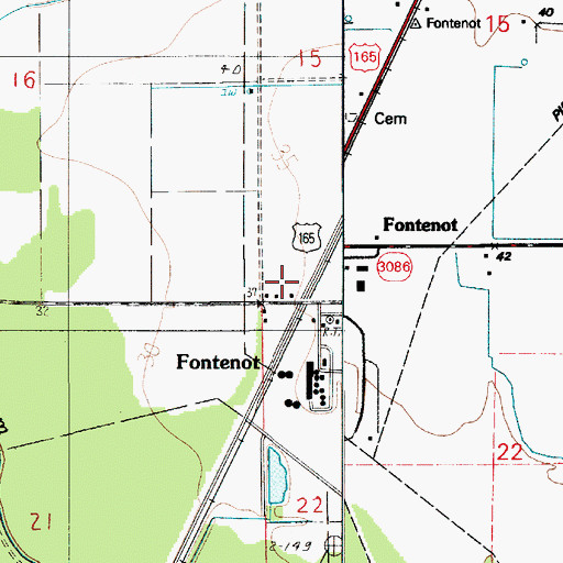 Topographic Map of Fontenot, LA