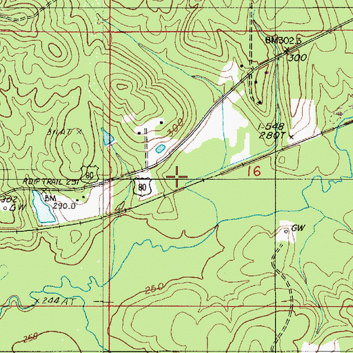 Topographic Map of Fords, LA