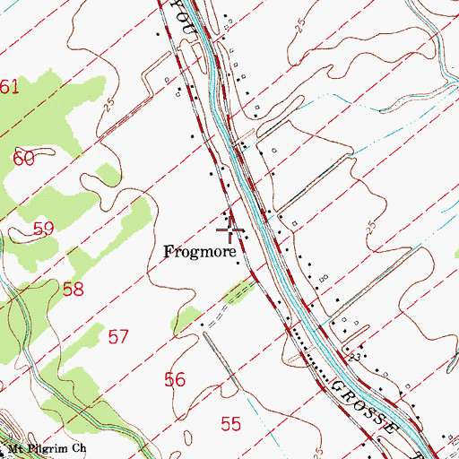 Topographic Map of Frogmore, LA
