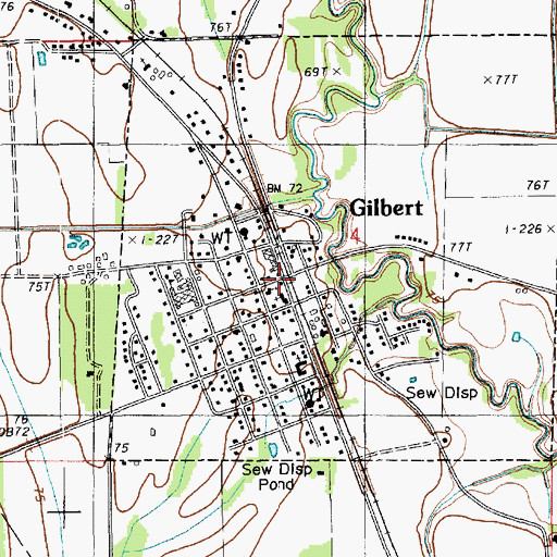 Topographic Map of Gilbert, LA