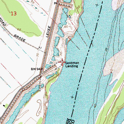 Topographic Map of Goldman Landing, LA
