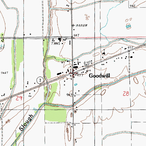 Topographic Map of Goodwill, LA