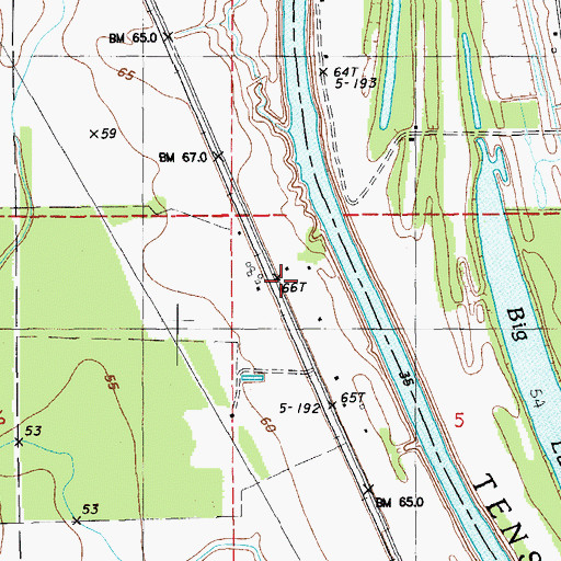 Topographic Map of Greenville, LA