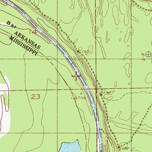 Topographic Map of Saint Francis Island Lodge, AR
