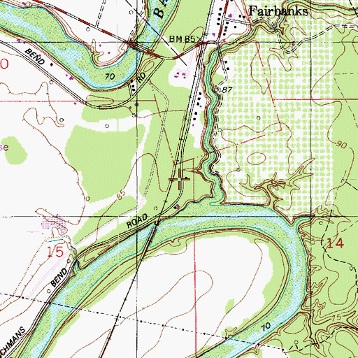 Topographic Map of Hammock, LA