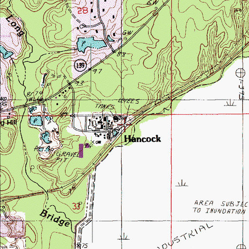 Topographic Map of Hancock, LA