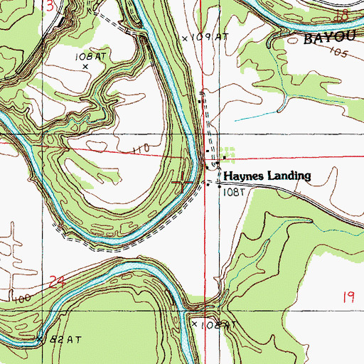 Topographic Map of Haynes Landing, LA