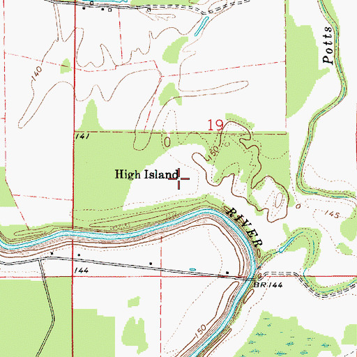 Topographic Map of High Island, LA