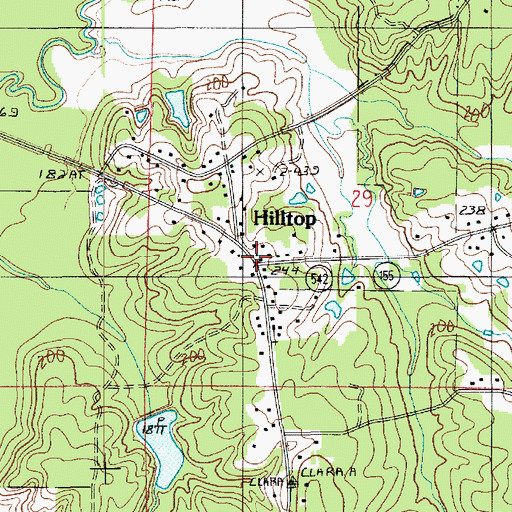 Topographic Map of Hilltop, LA