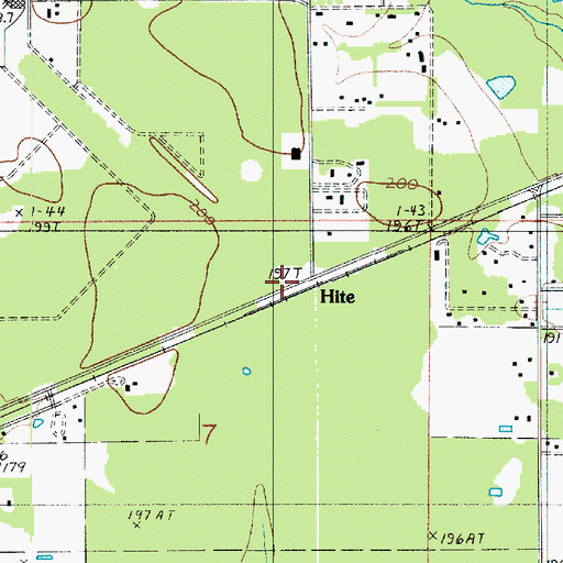 Topographic Map of Hite, LA