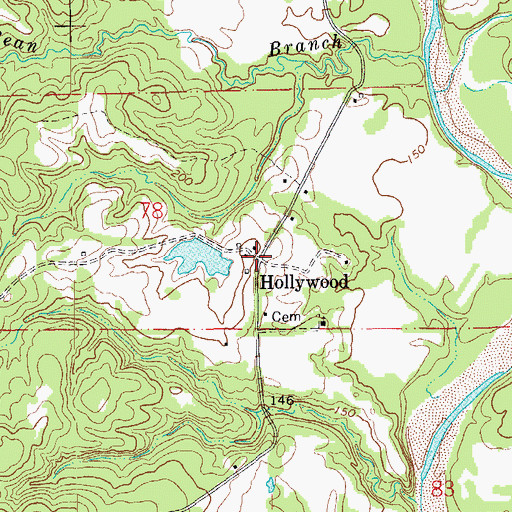 Topographic Map of Hollywood, LA