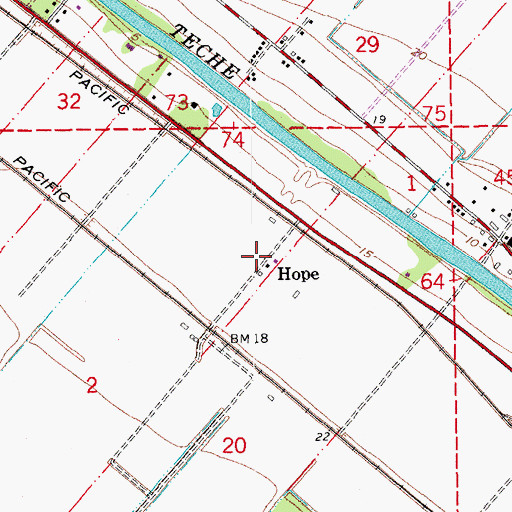 Topographic Map of Hope, LA