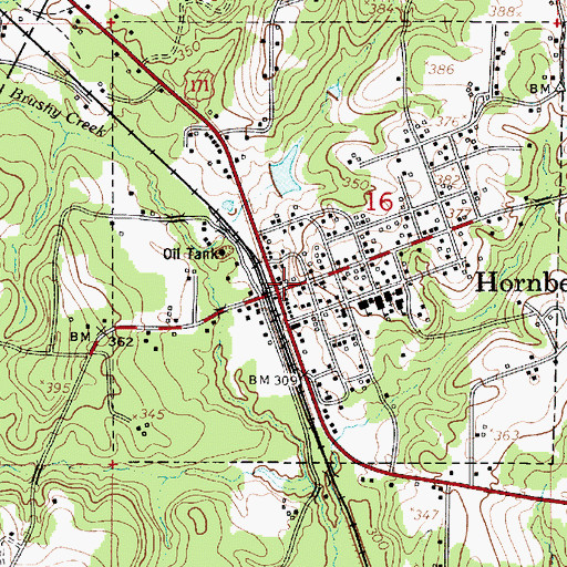 Topographic Map of Hornbeck, LA