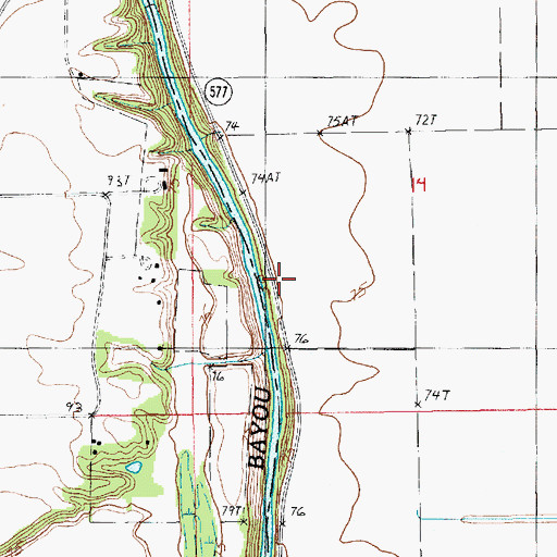 Topographic Map of Indian Landing, LA