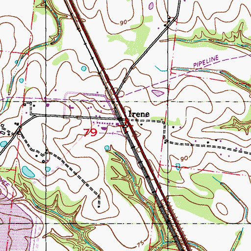 Topographic Map of Irene, LA