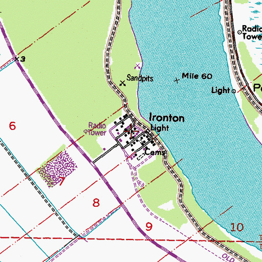 Topographic Map of Ironton, LA