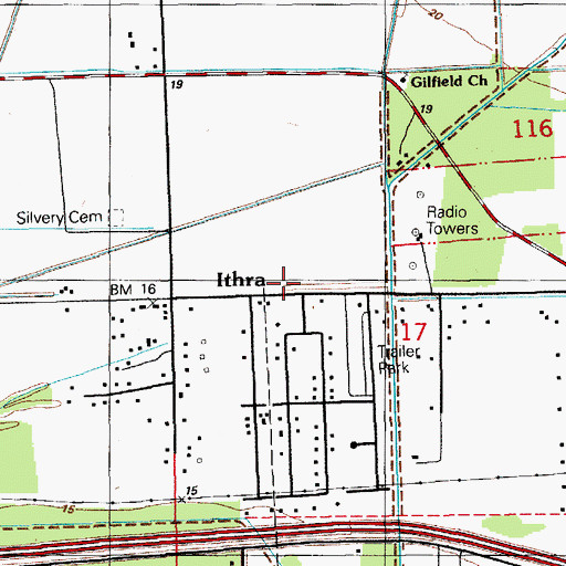 Topographic Map of Ithra, LA