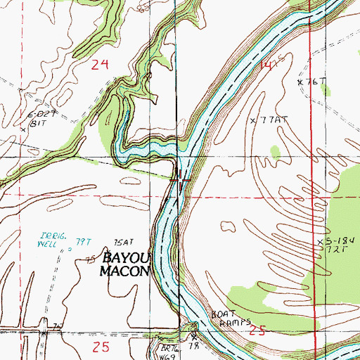 Topographic Map of Jackson Landing, LA