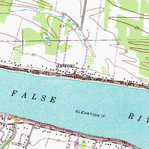 Topographic Map of Jarreau, LA