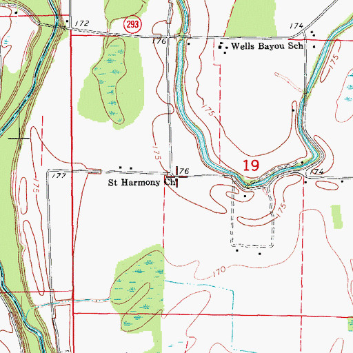 Topographic Map of Saint Harmony Church, AR
