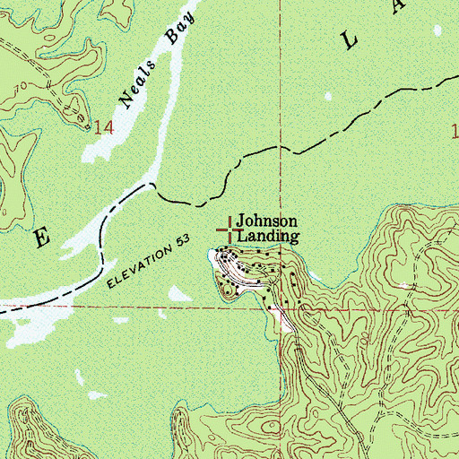 Topographic Map of Johnson Landing, LA