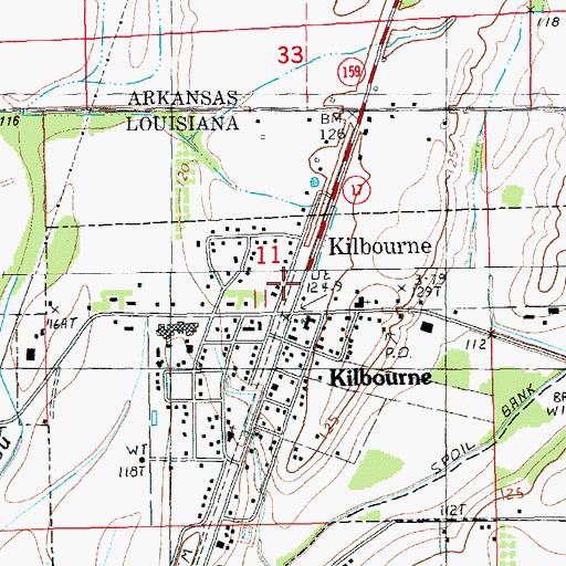 Topographic Map of Kilbourne, LA