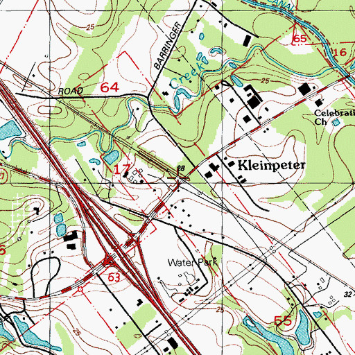 Topographic Map of Kleinpeter, LA