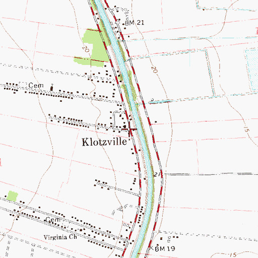 Topographic Map of Klotzville, LA
