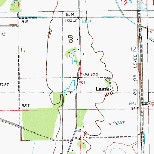 Topographic Map of Laark, LA