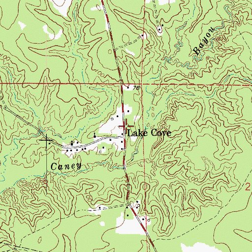 Topographic Map of Lake Cove, LA