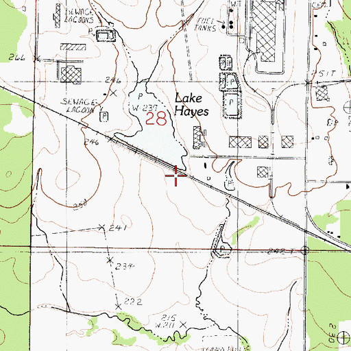 Topographic Map of Lake Hayes, LA
