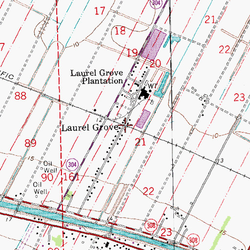 Topographic Map of Laurel Grove, LA