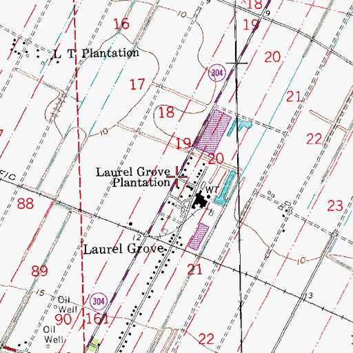 Topographic Map of Laurel Grove Plantation, LA