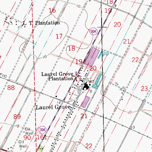 Topographic Map of Laurel Grove Plantation, LA