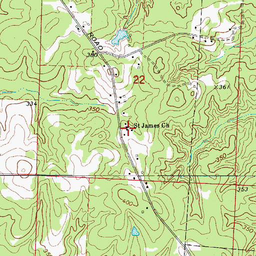 Topographic Map of Saint James Church, AR