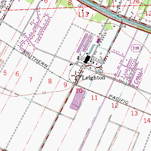 Topographic Map of Leighton, LA