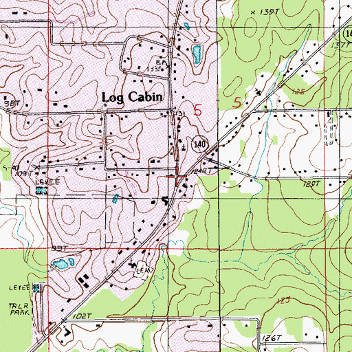 Topographic Map of Log Cabin, LA