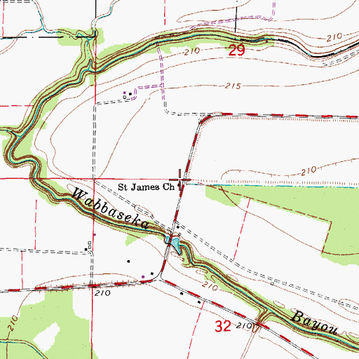 Topographic Map of Saint James Church, AR
