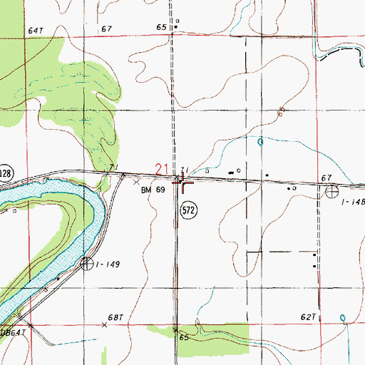Topographic Map of Lorelein, LA