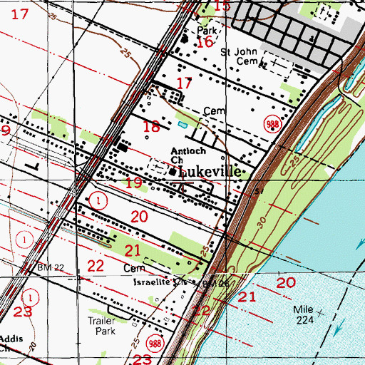 Topographic Map of Lukeville, LA