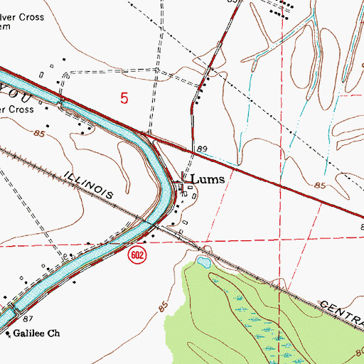 Topographic Map of Lums, LA